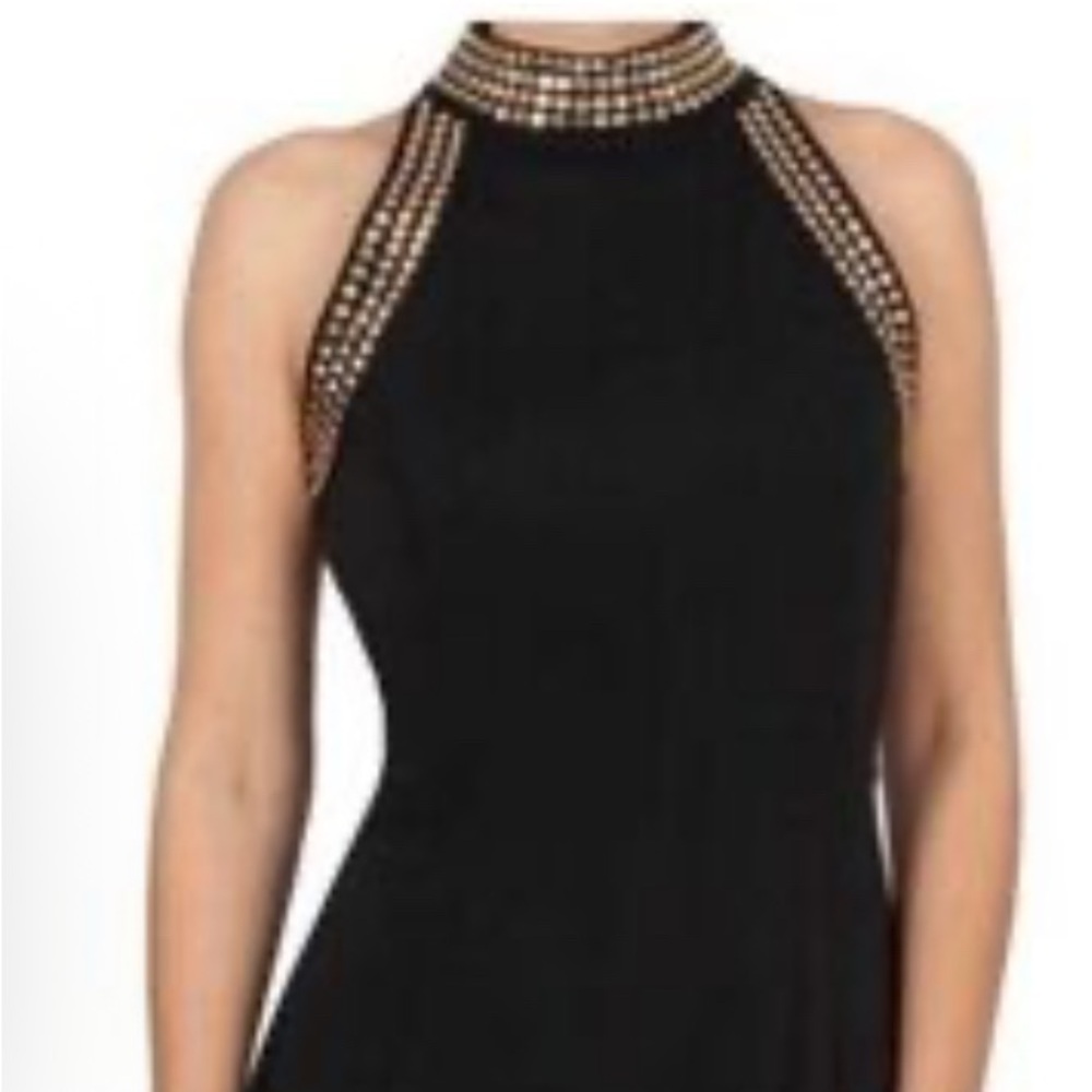 Michael Kors Black Dress with Gold Accents Sz 12